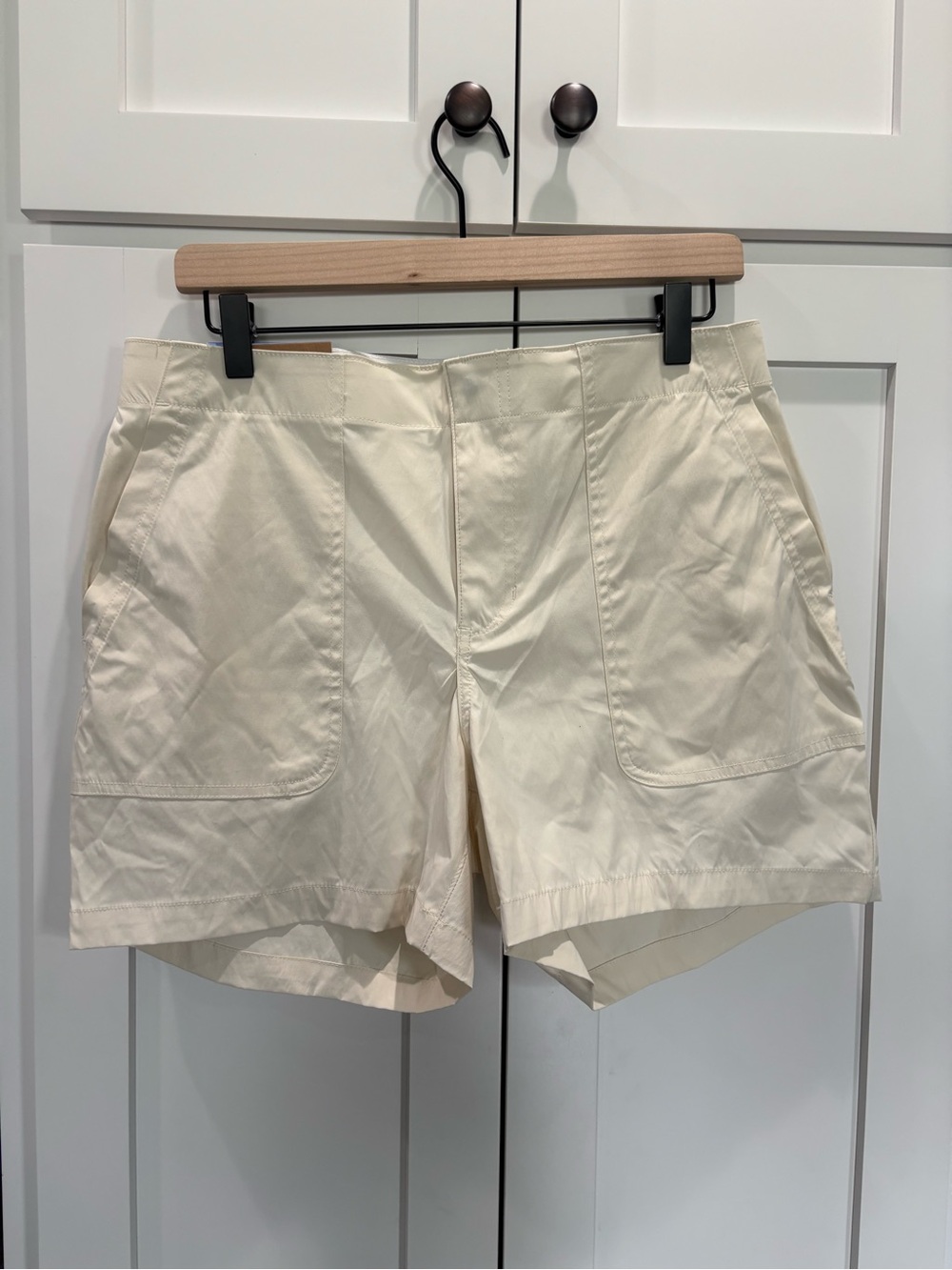 Eddie Bauer Cream Cargo-Style Bermuda Shorts